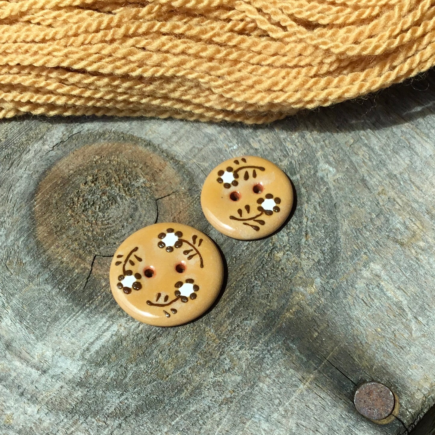 Dancing Flowers Ceramic Button