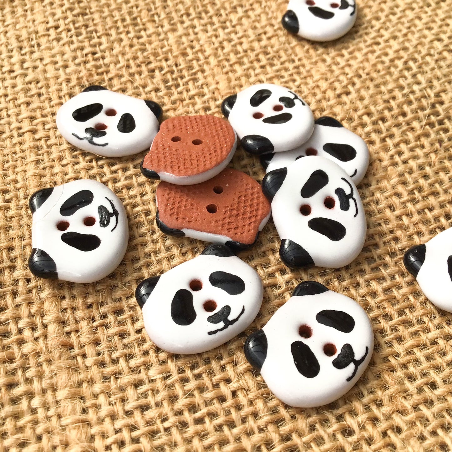 ‘Happy Panda’ Ceramic Button 3/4”