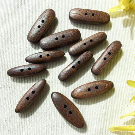 Polished Black Walnut Wood Toggle Buttons