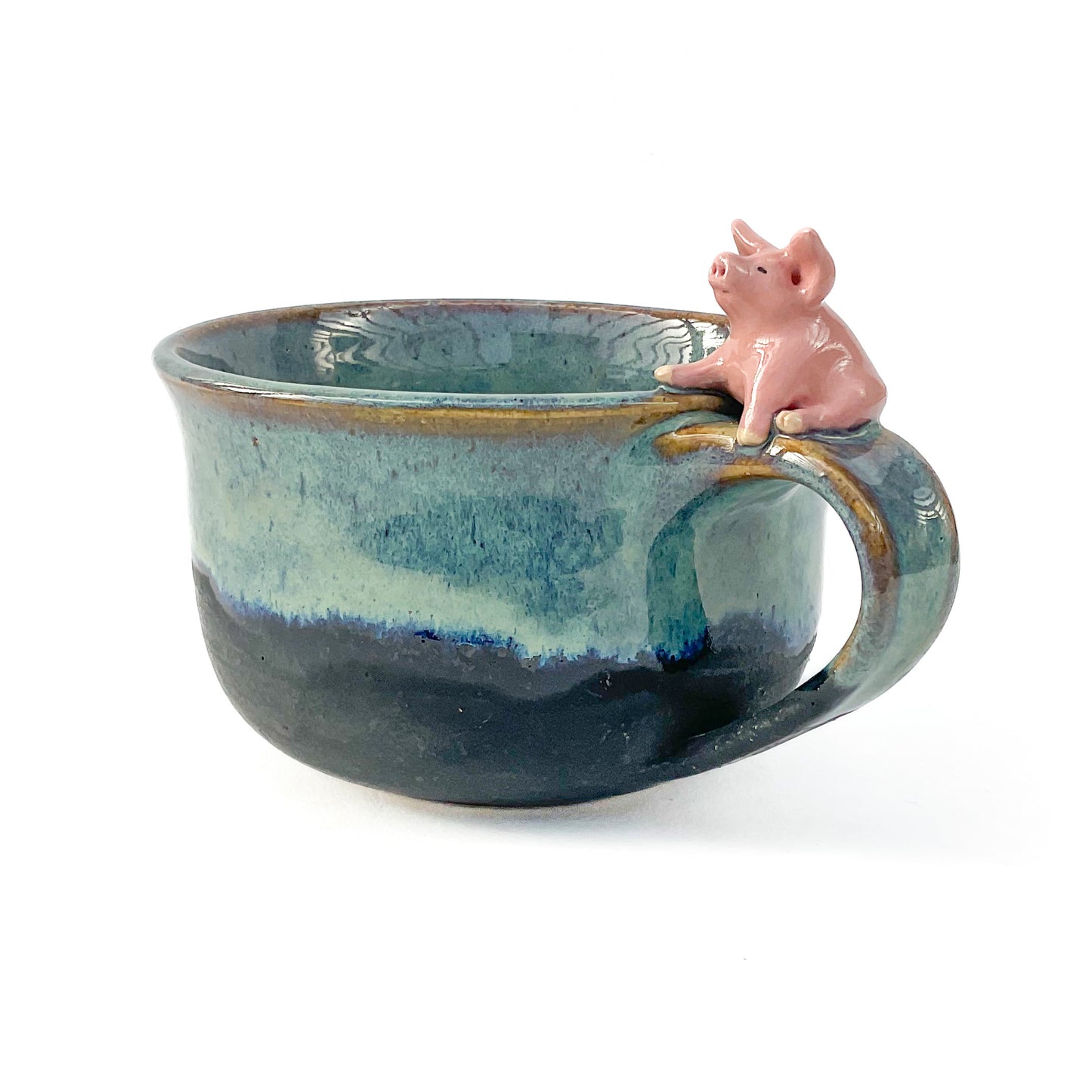 Pink Pig Hand Sculpted Stoneware Bowl