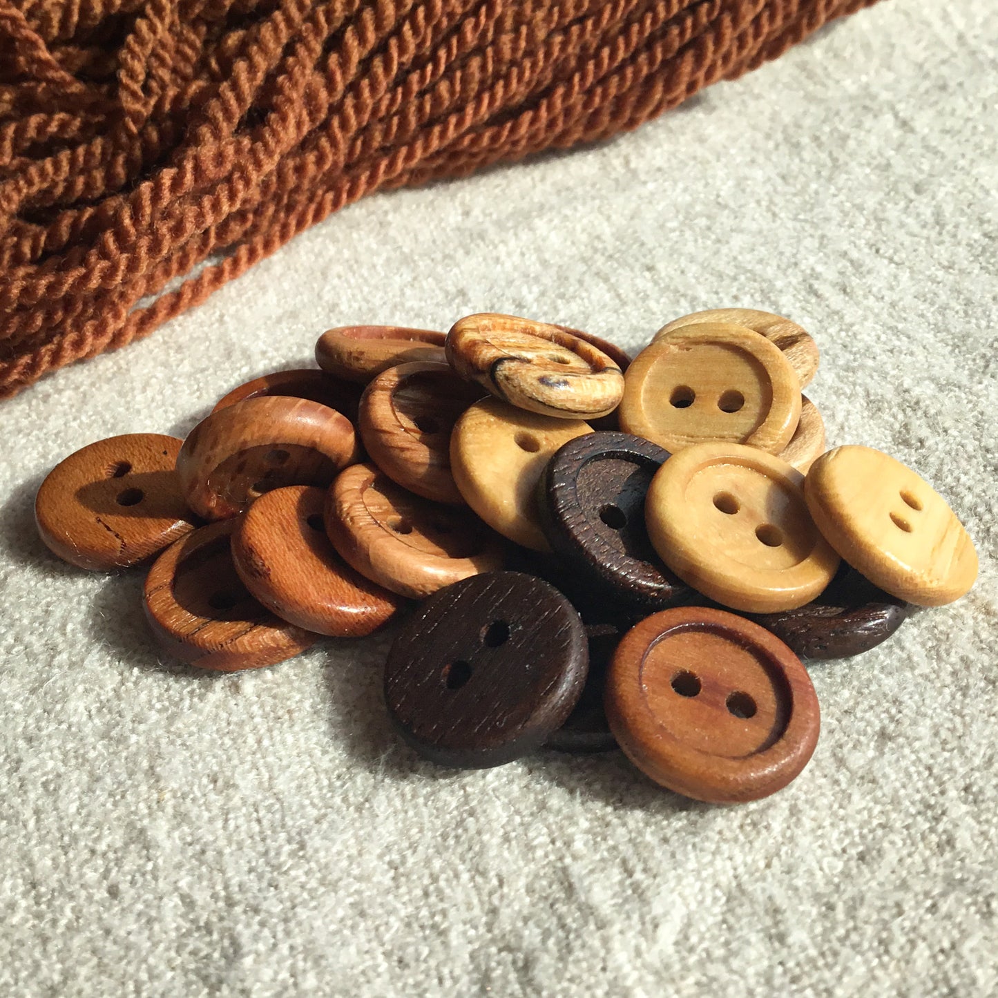 Mixed Hardwood Inset Buttons 1/2"