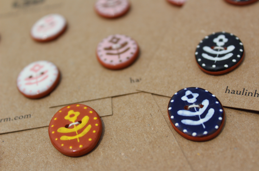 Wallflower Stencil Buttons