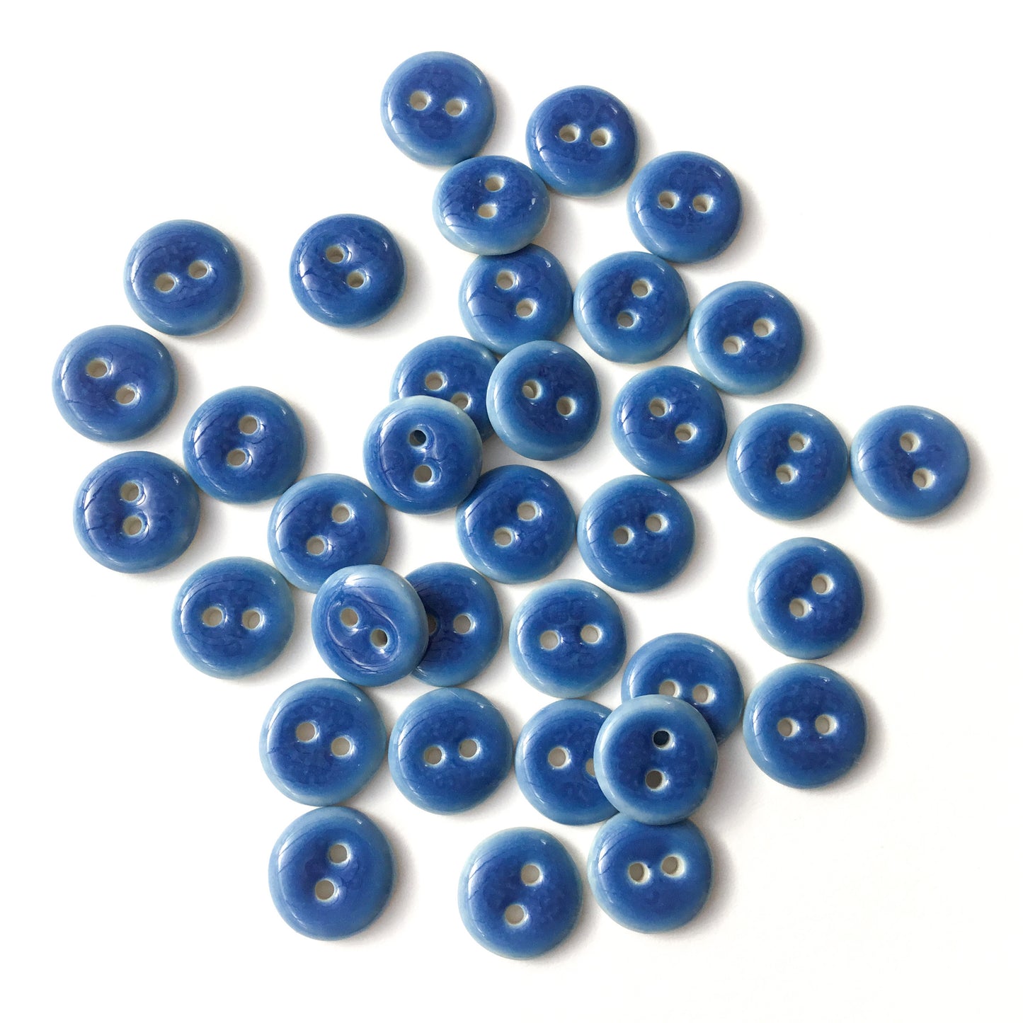 True Blue Porcelain Buttons  1/2"