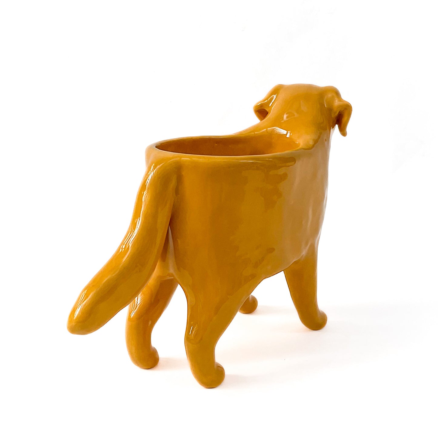 Golden Lab Dog Planter - Ceramic Dog Plant Pot