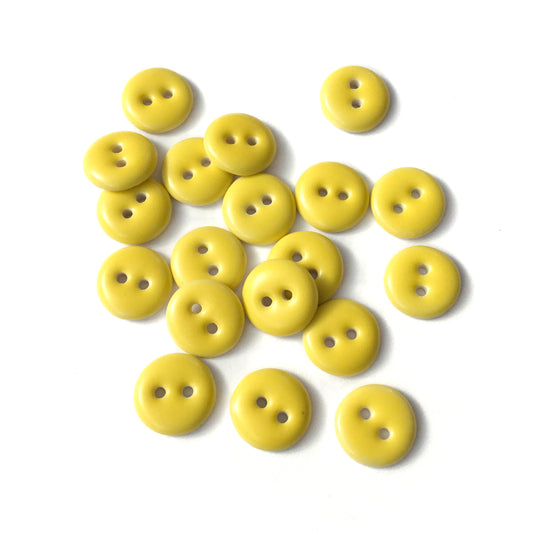 Matte Yellow Porcelain Buttons  1/2"