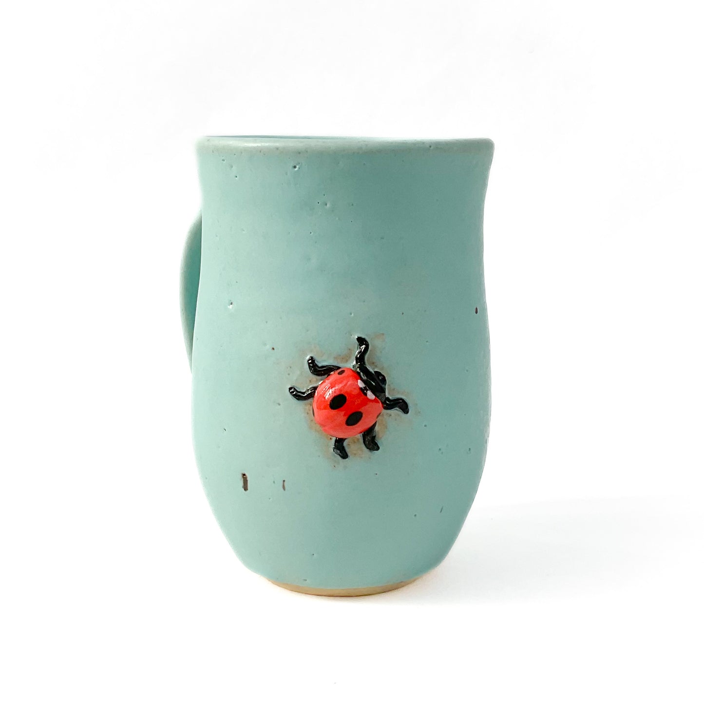 Stoneware Ladybug Mug - 15 ounce Ceramic Mug