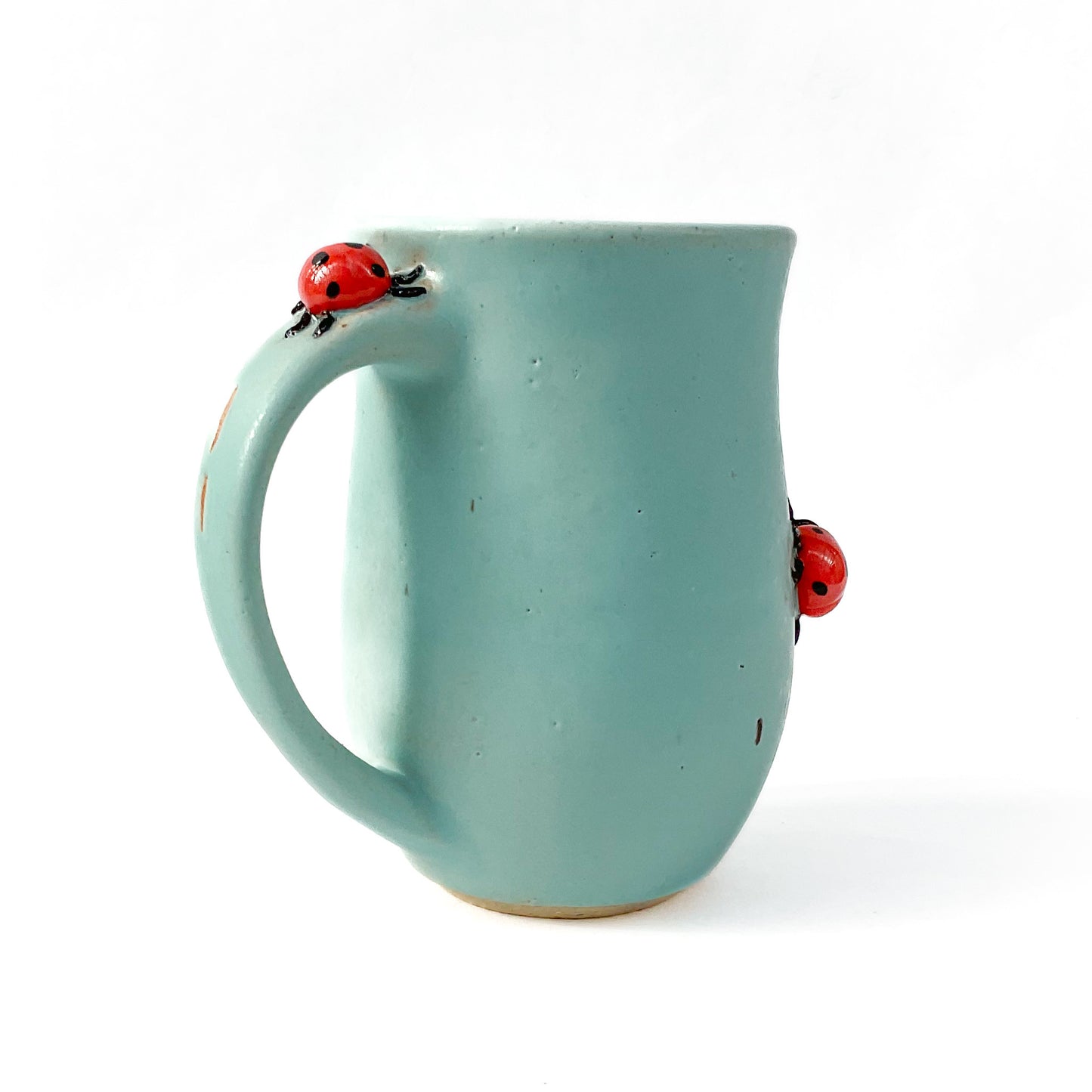 Stoneware Ladybug Mug - 15 ounce Ceramic Mug