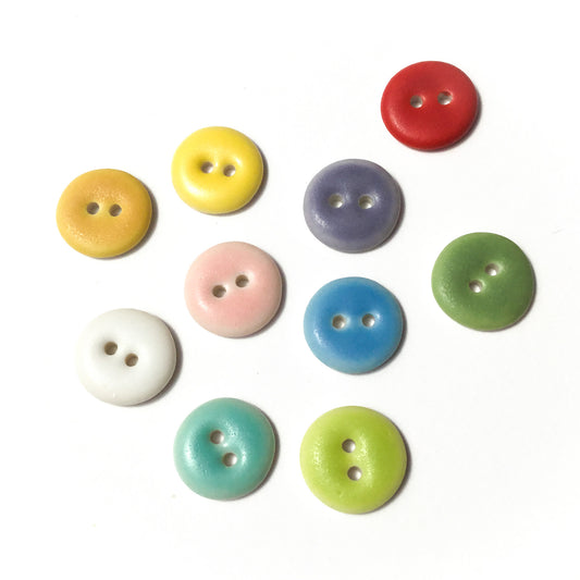 Assorted Colors MATTE Porcelain Buttons  1/2"