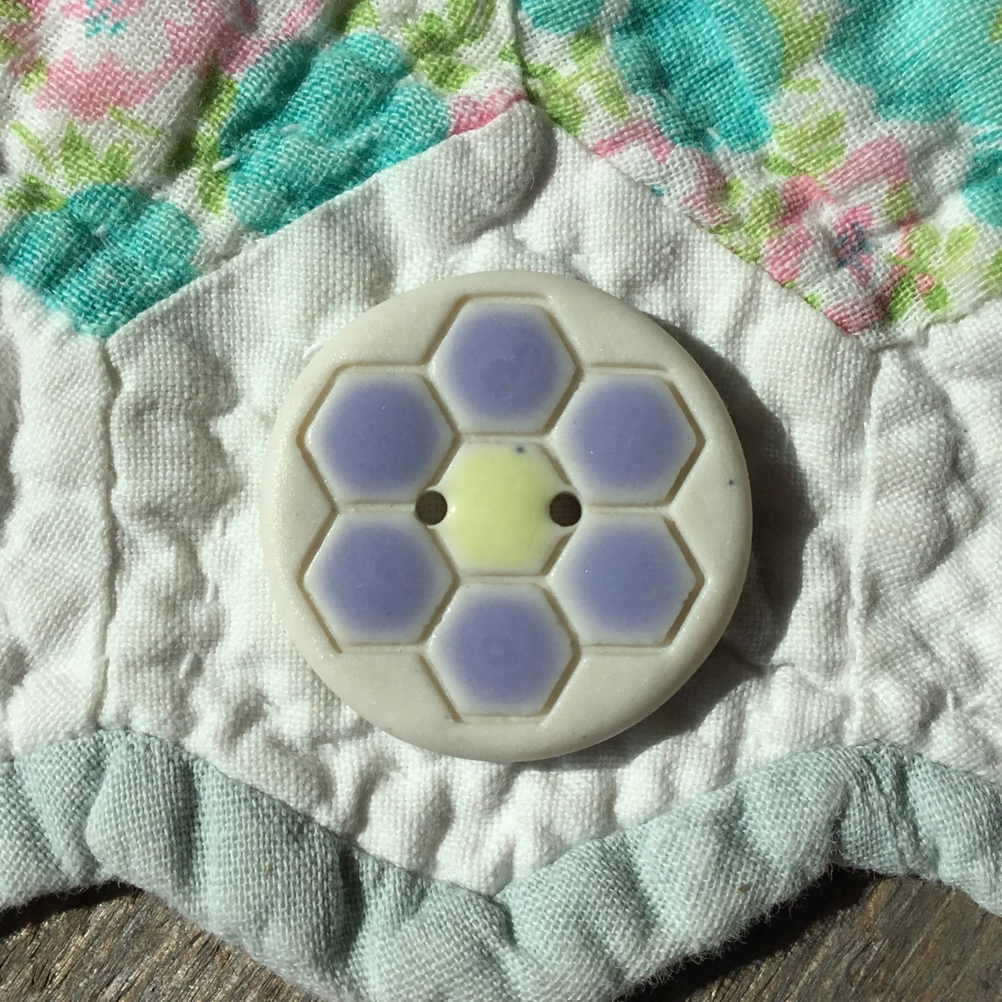 ‘Grandma’s Flower Garden’ Porcelain Button 1"