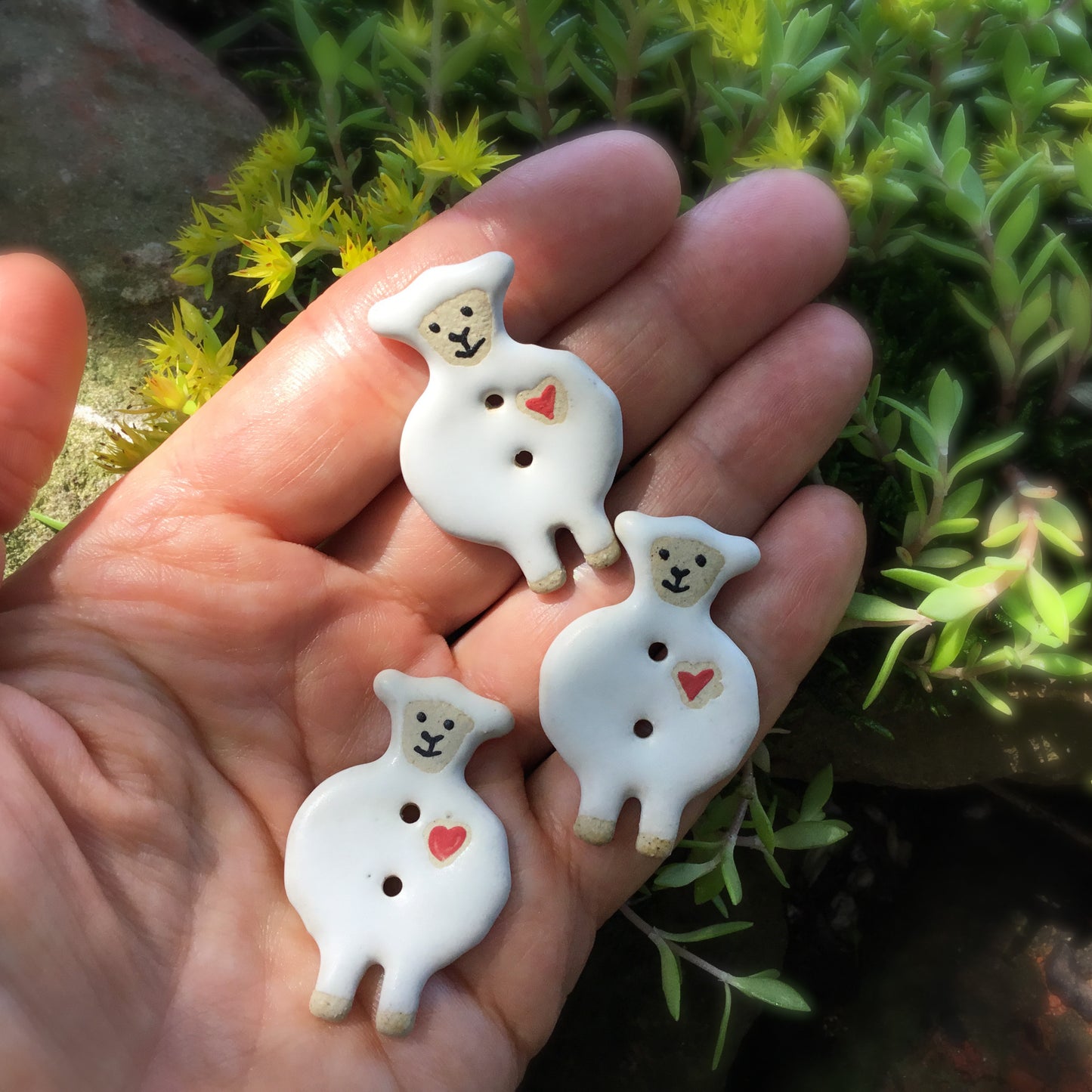 Sheep Love Stoneware Buttons