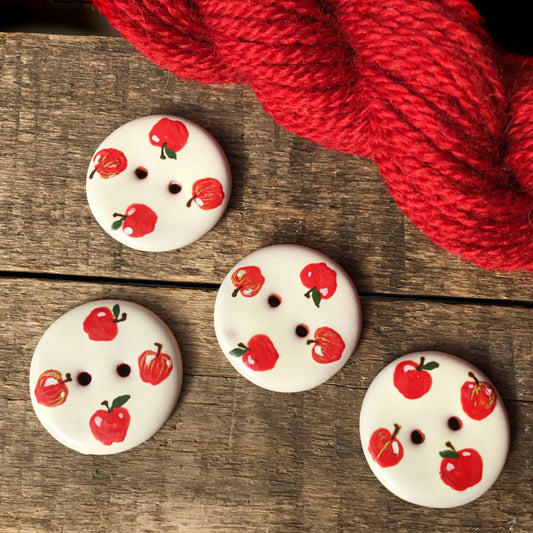 ‘Apple Harvest' Ceramic Button  1-1/16"