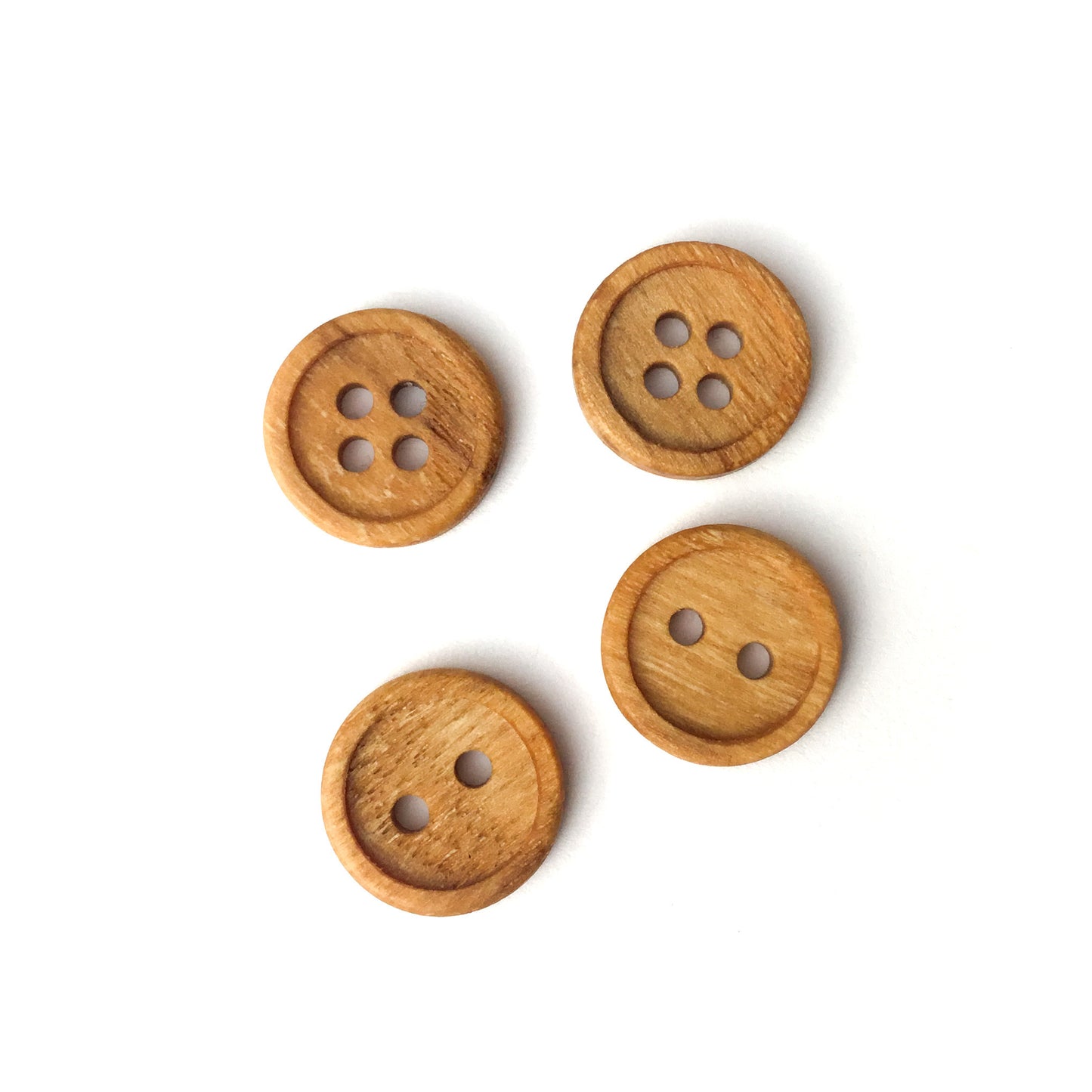 Bead Rim Wood Buttons - 5/8”