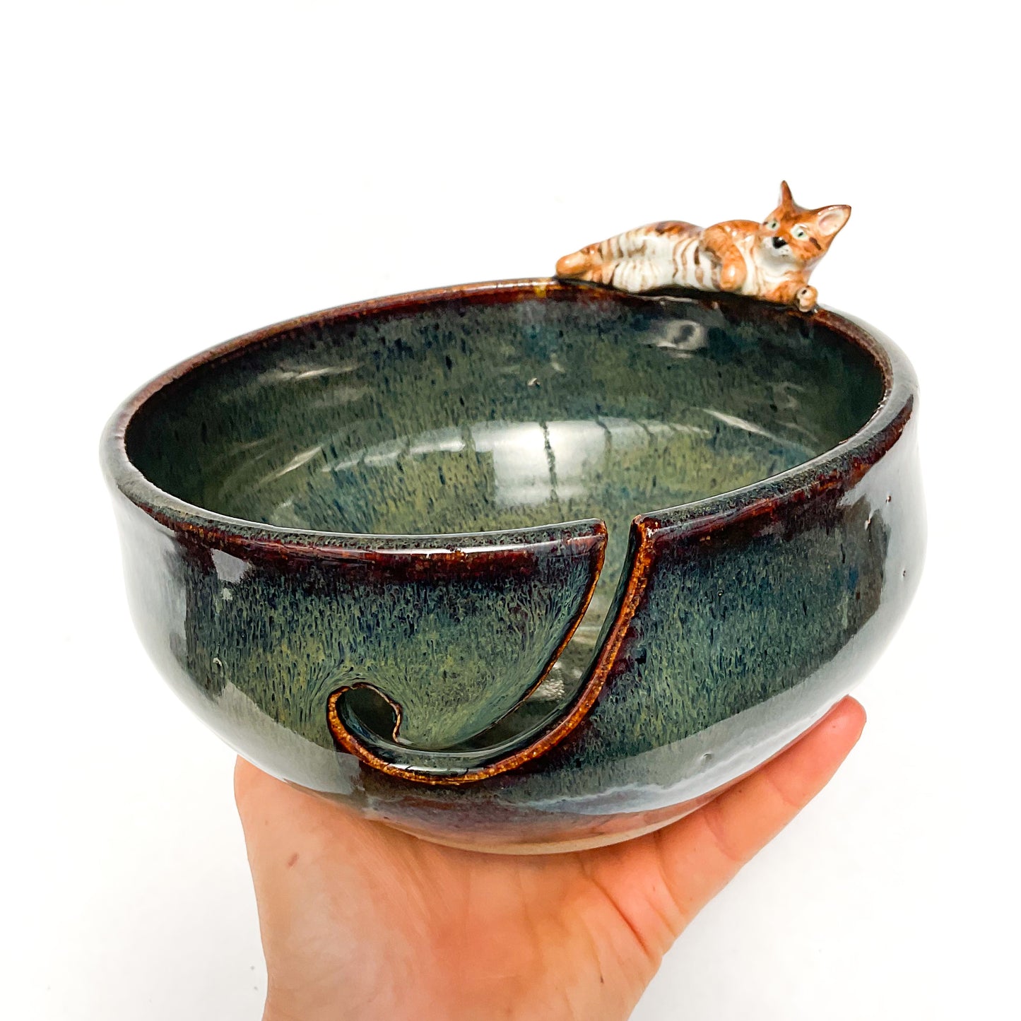 Lounging Cat Yarn Bowl