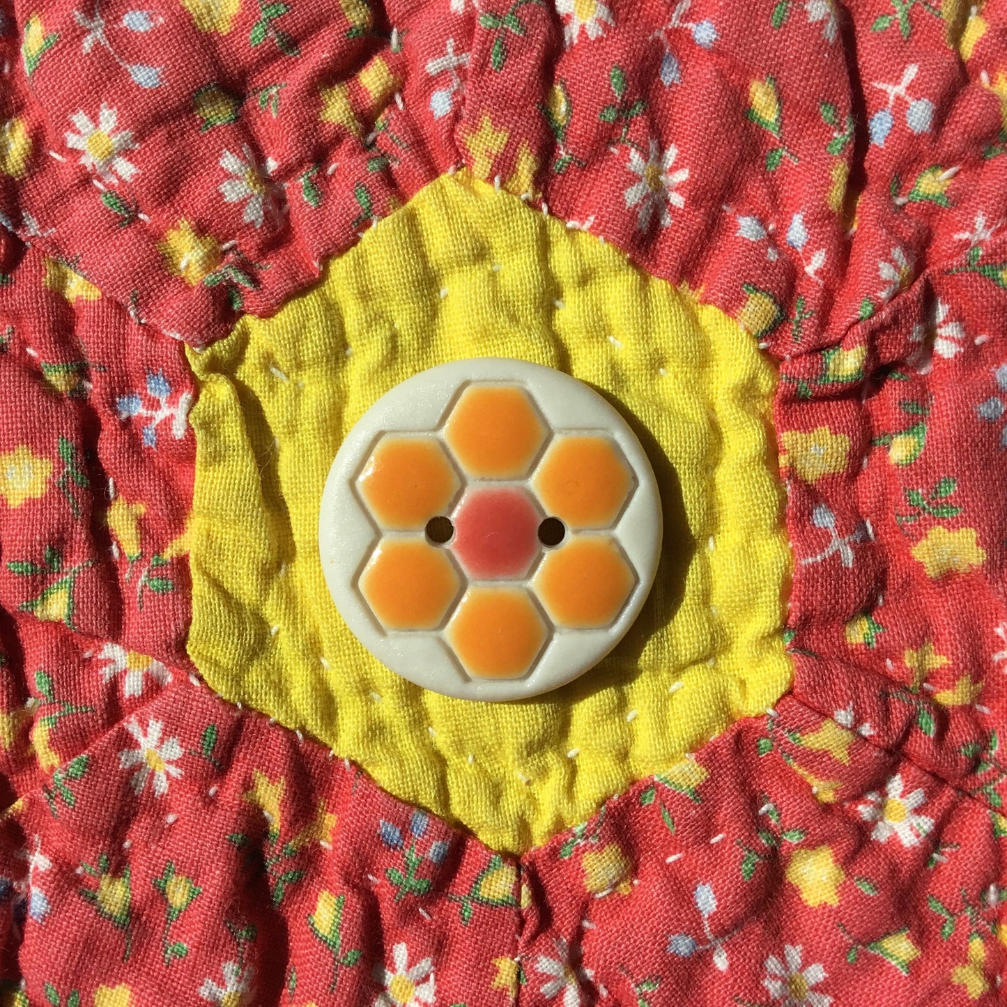 ‘Grandma’s Flower Garden’ Porcelain Button 7/8"
