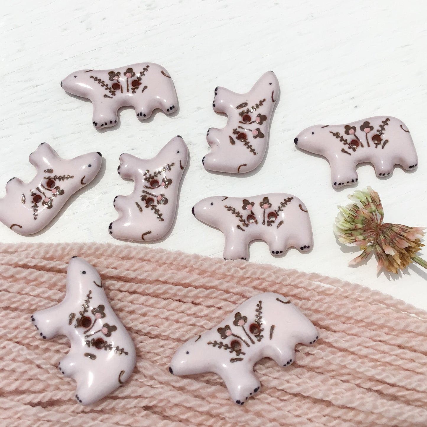 Folksy Bear Buttons  11/16" x 1-1/4”