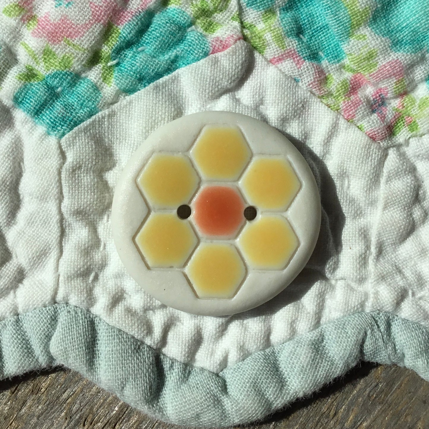 ‘Grandma’s Flower Garden’ Porcelain Button 1"