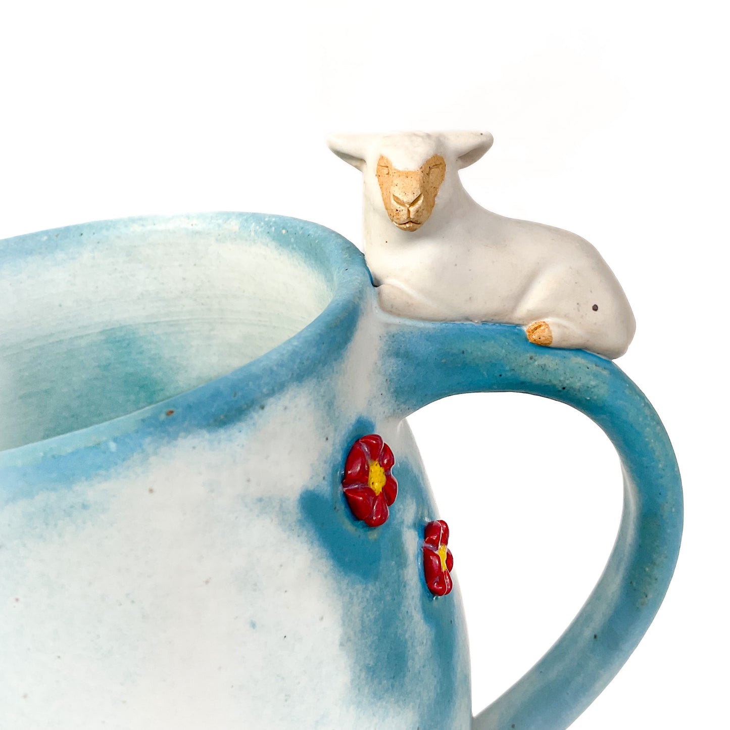 Stoneware Lamb Mug - 24 ounce Ceramic Mug