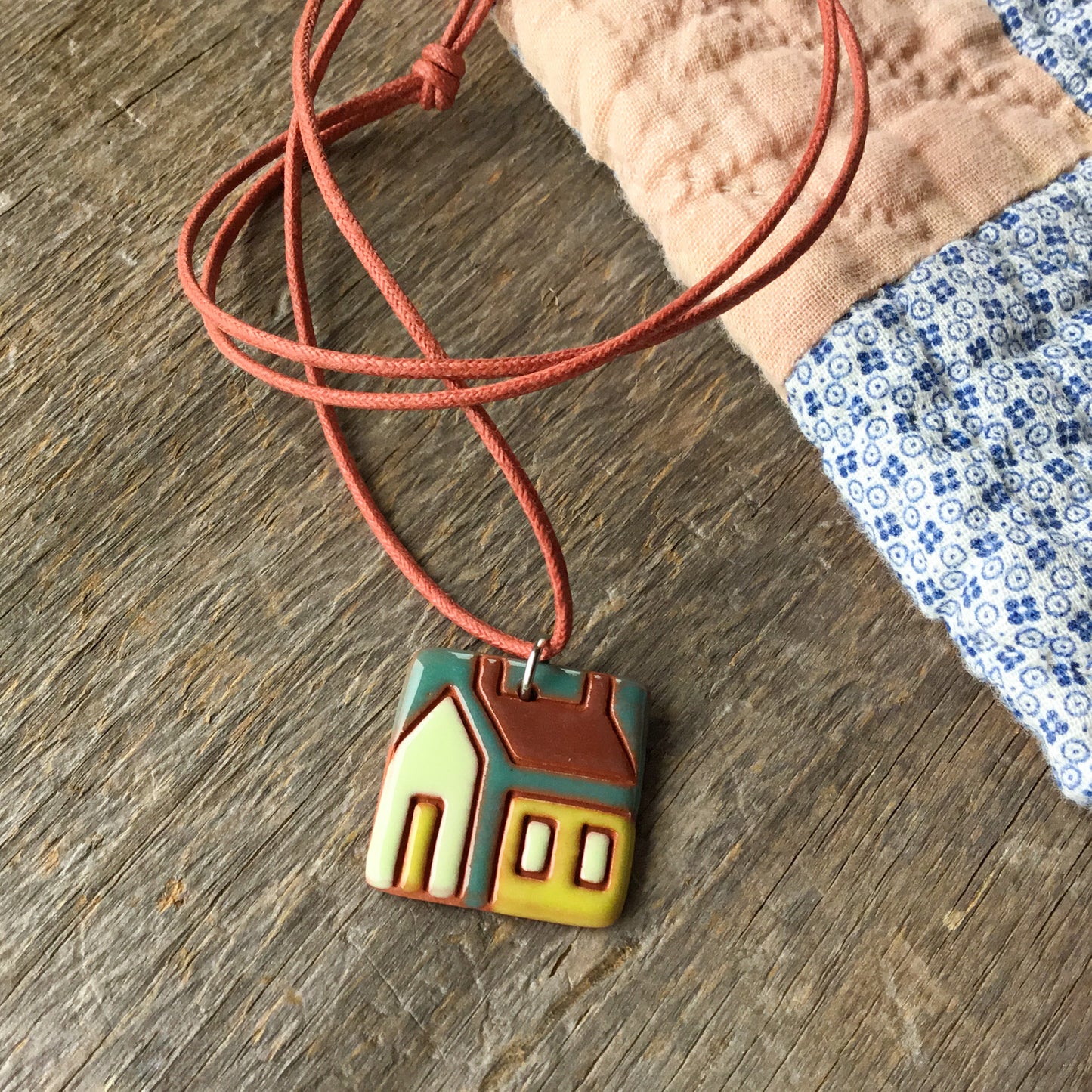 House Quilt Necklace