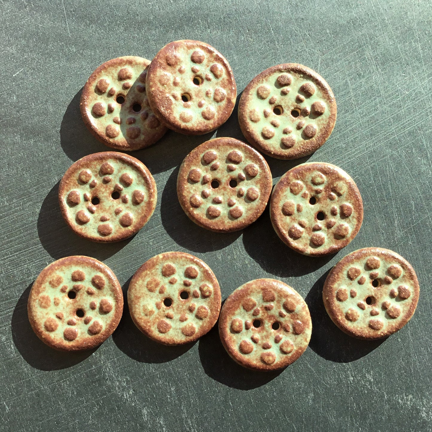 Shino 'Aster' Stoneware Buttons  13/16"