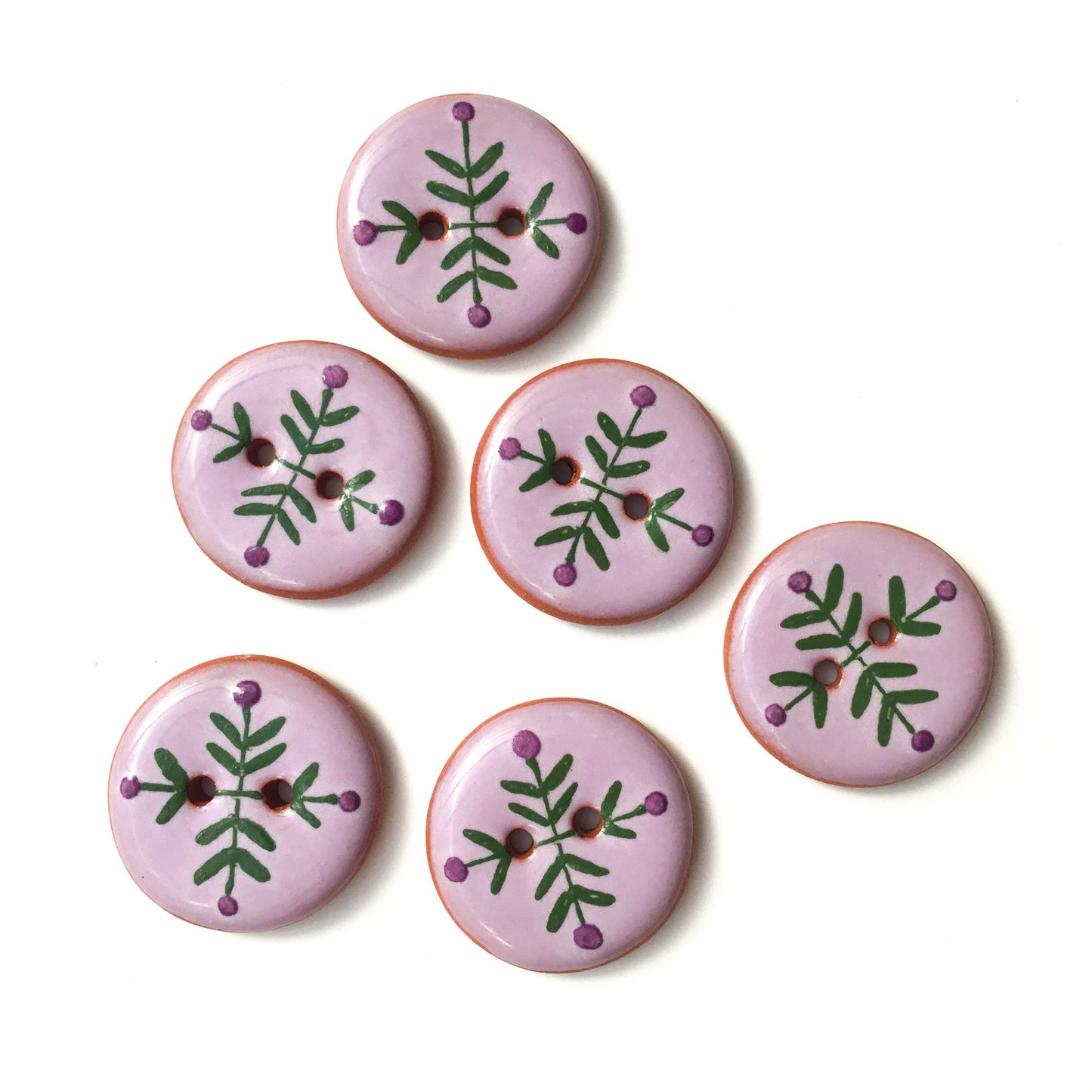 Purple ‘Bud & Vine’ Buttons  7/8" 6 or 7-pack