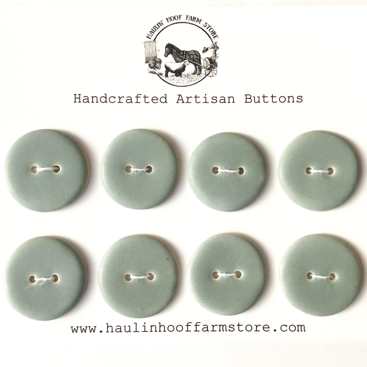 Matte Gray Porcelain Buttons  1"  8-Pack