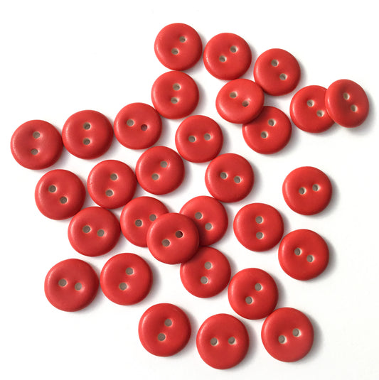 Matte Red Porcelain Buttons  1/2"