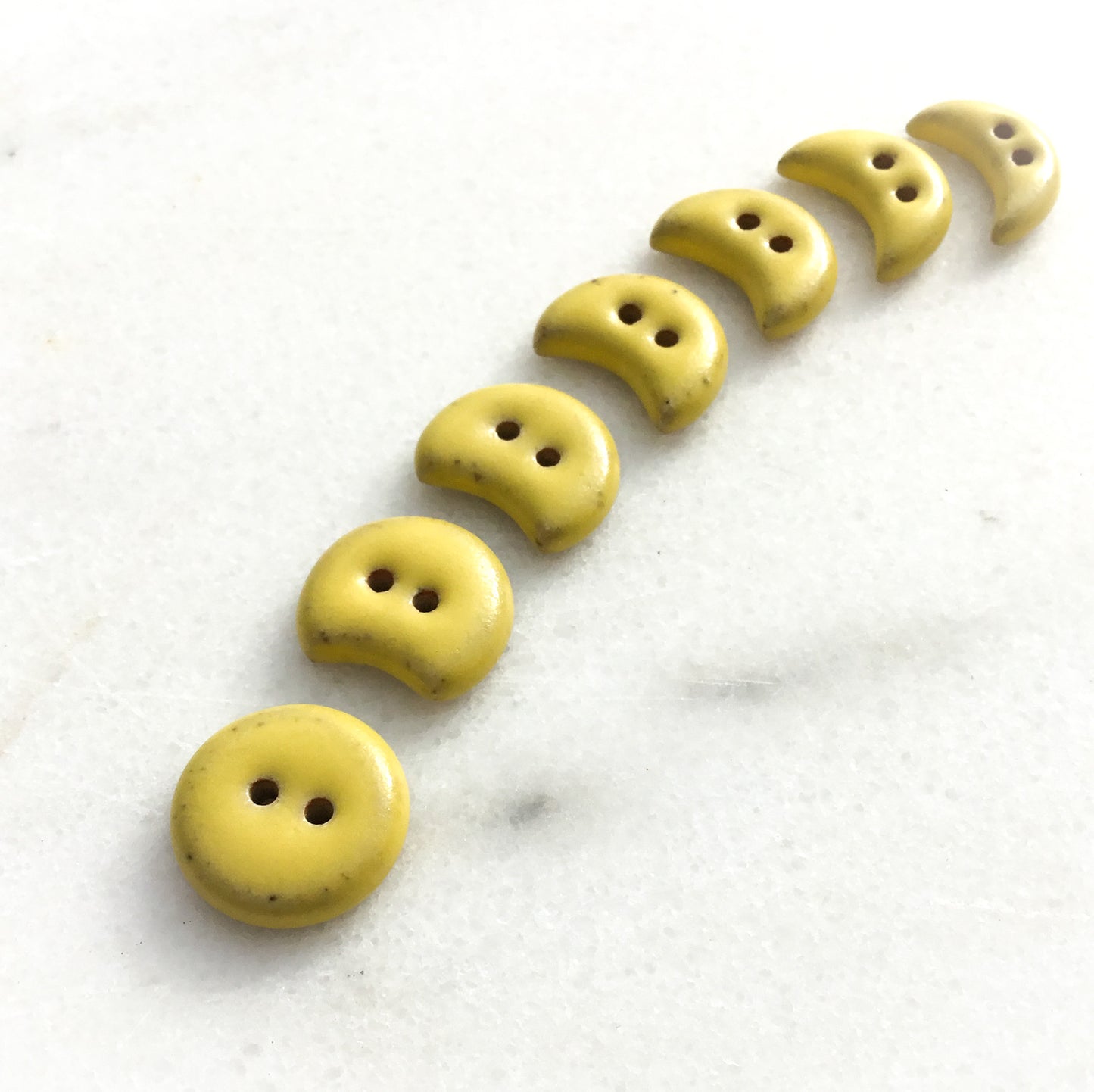 Custard Yellow Moon Phase Buttons  11/16"  7-Pack