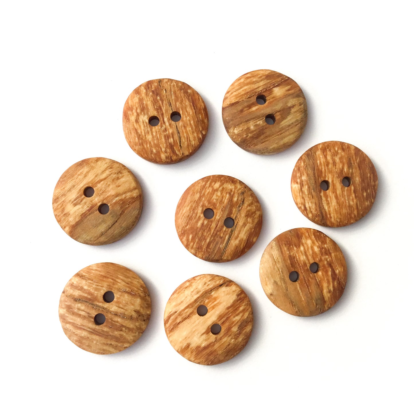 Spalted Ash Wood Buttons  1"  8 pack