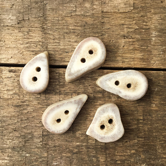 Deer Antler Shed Buttons  1/2" to 7/8" - 5 Pack