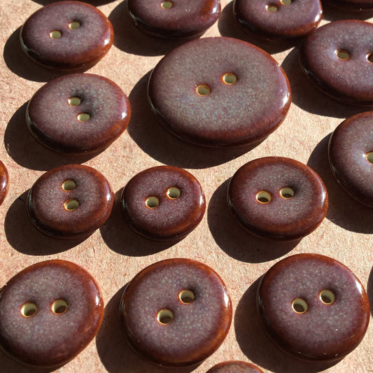 Iridescent Plum Porcelain Buttons