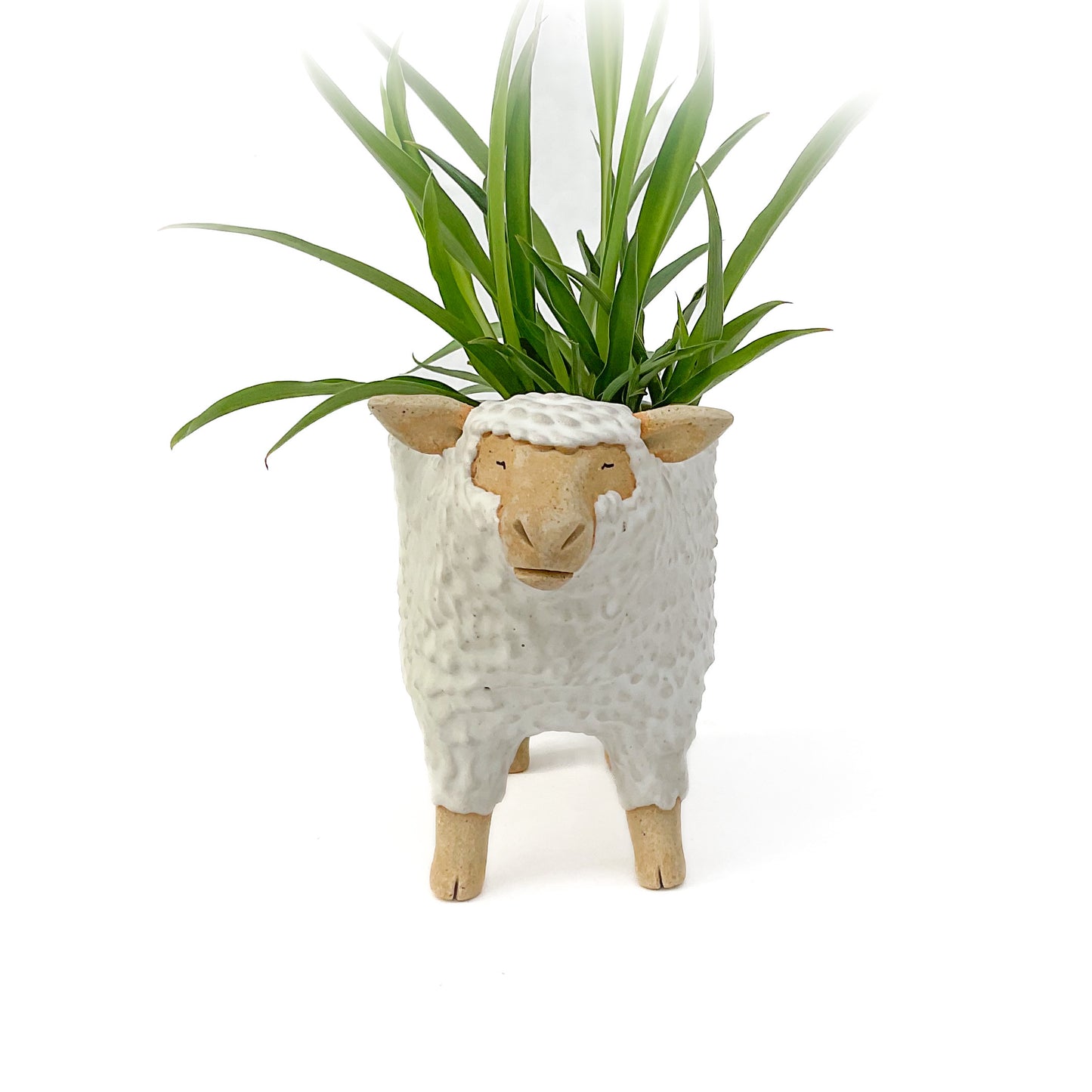 Stoneware Sheep Pot - Ceramic Sheep Planter