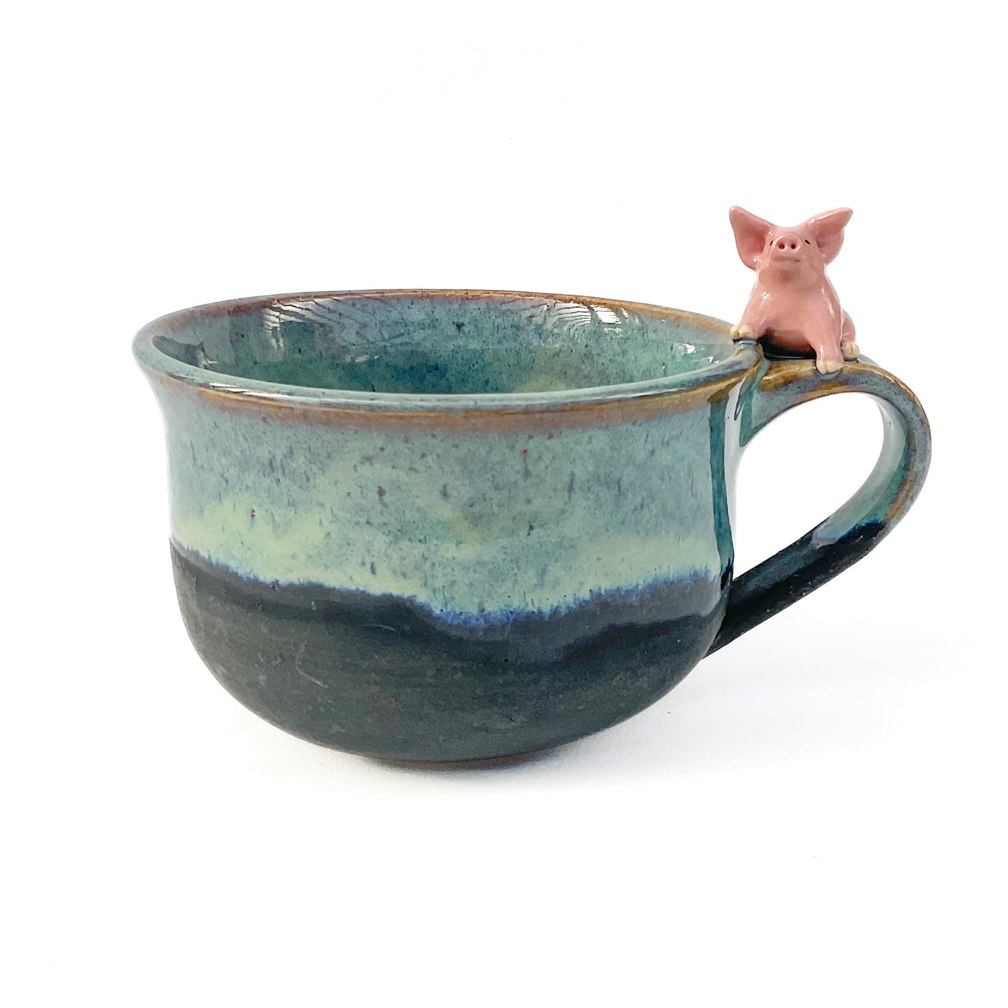 Pink Pig Hand Sculpted Stoneware Bowl