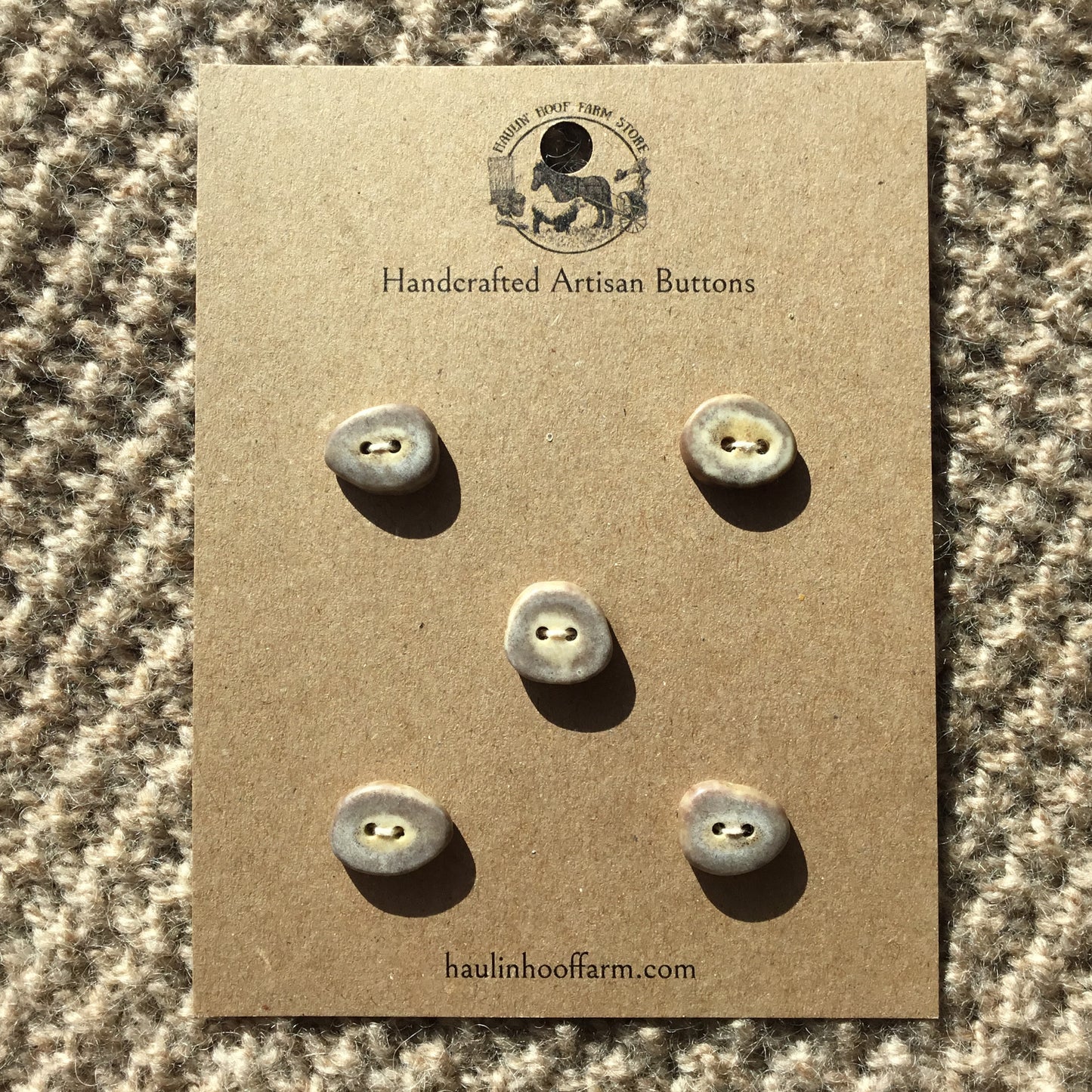 Polished Deer Antler Shed Buttons  5/8"  5-Pack