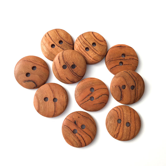 Mineral Streaked Cherry Wood Buttons  1" - 10 Pack