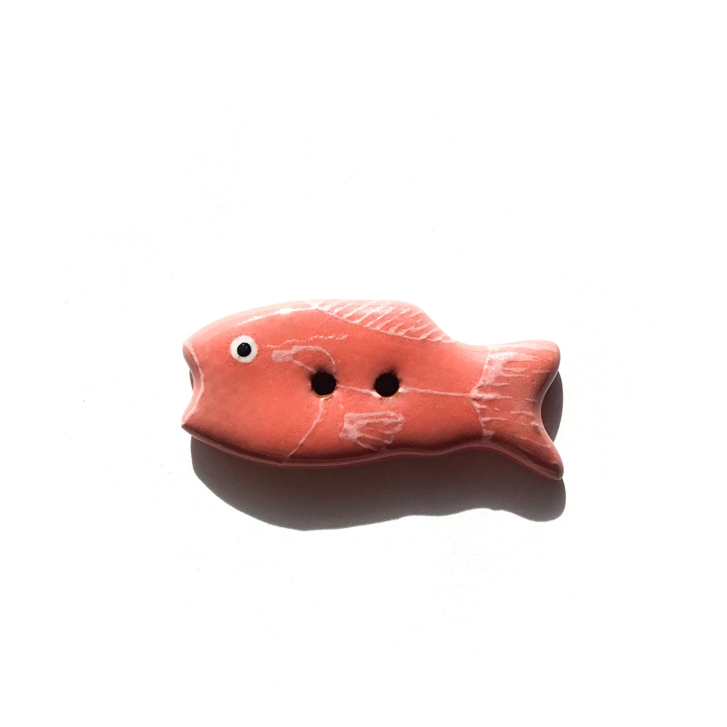 Colorful Fish Ceramic Buttons  1/2" x 1-1/4"