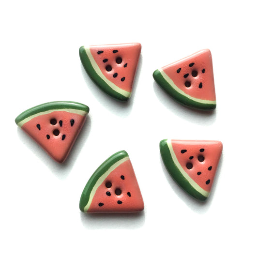 Watermelon Slice Triangular Button  3/4&quot;