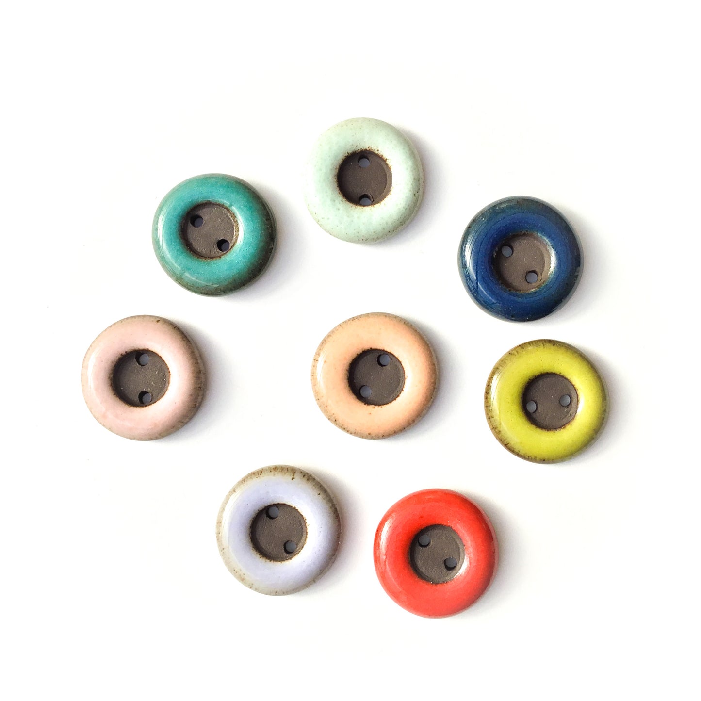 COLOR LOOP Black Clay Button  3/4"