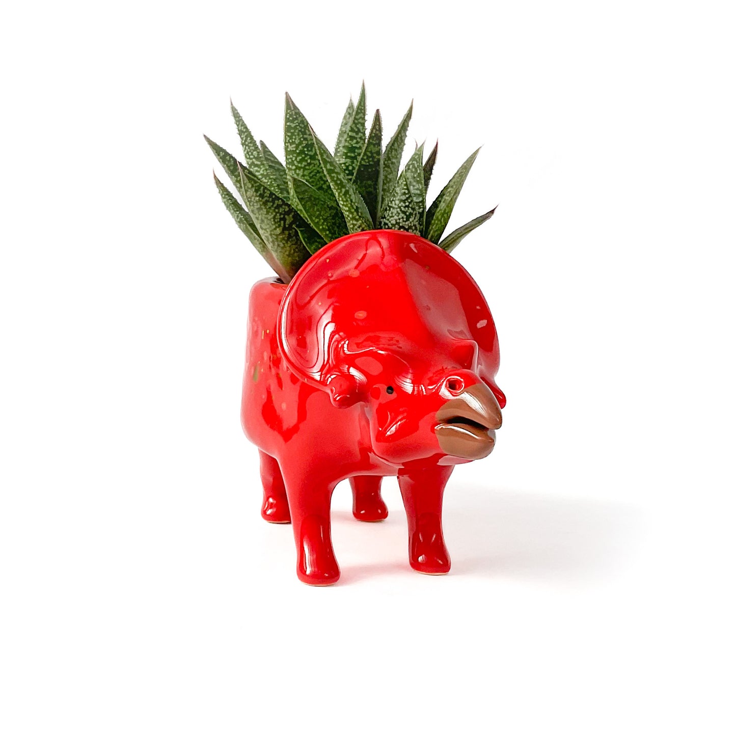 Red Protoceratops Dinosaur Planter