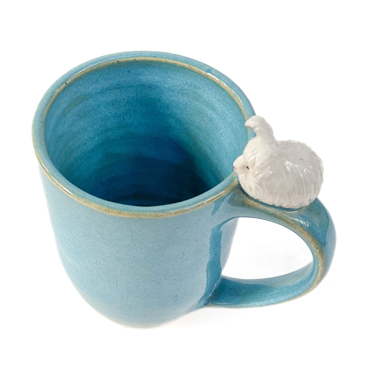 Stoneware Angora Rabbit Mug - 16 ounce Ceramic Mug