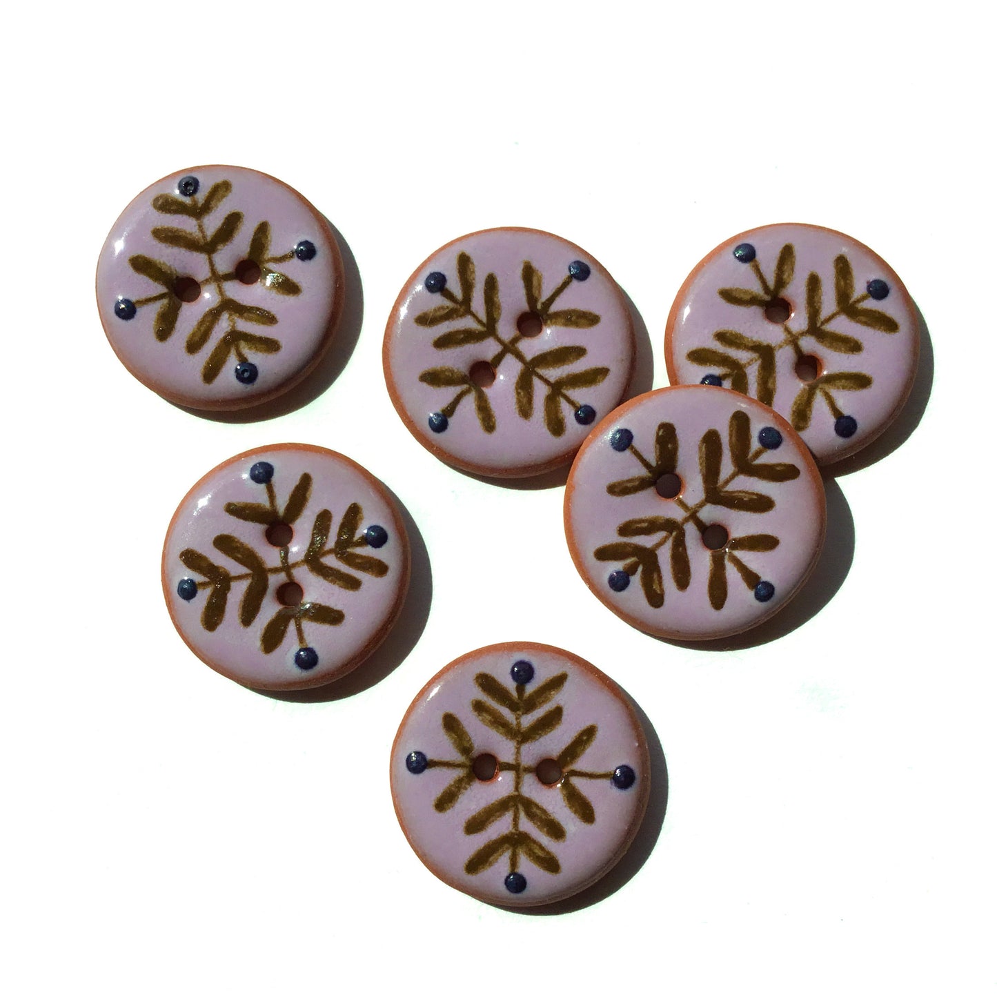 ‘Bud & Vine’ Ceramic Button  7/8"