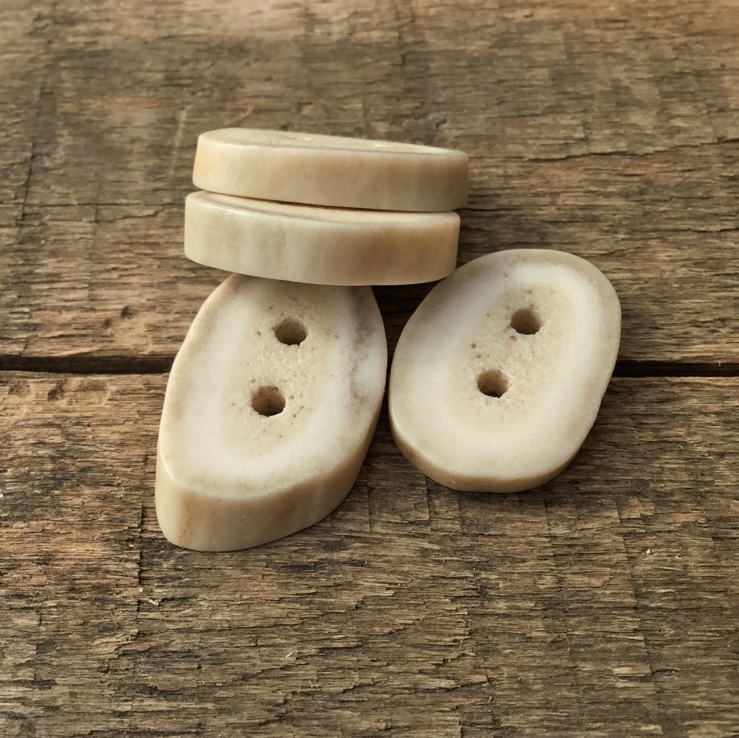 Deer Antler Shed Buttons  5/8" x 7/8" - 4 pack