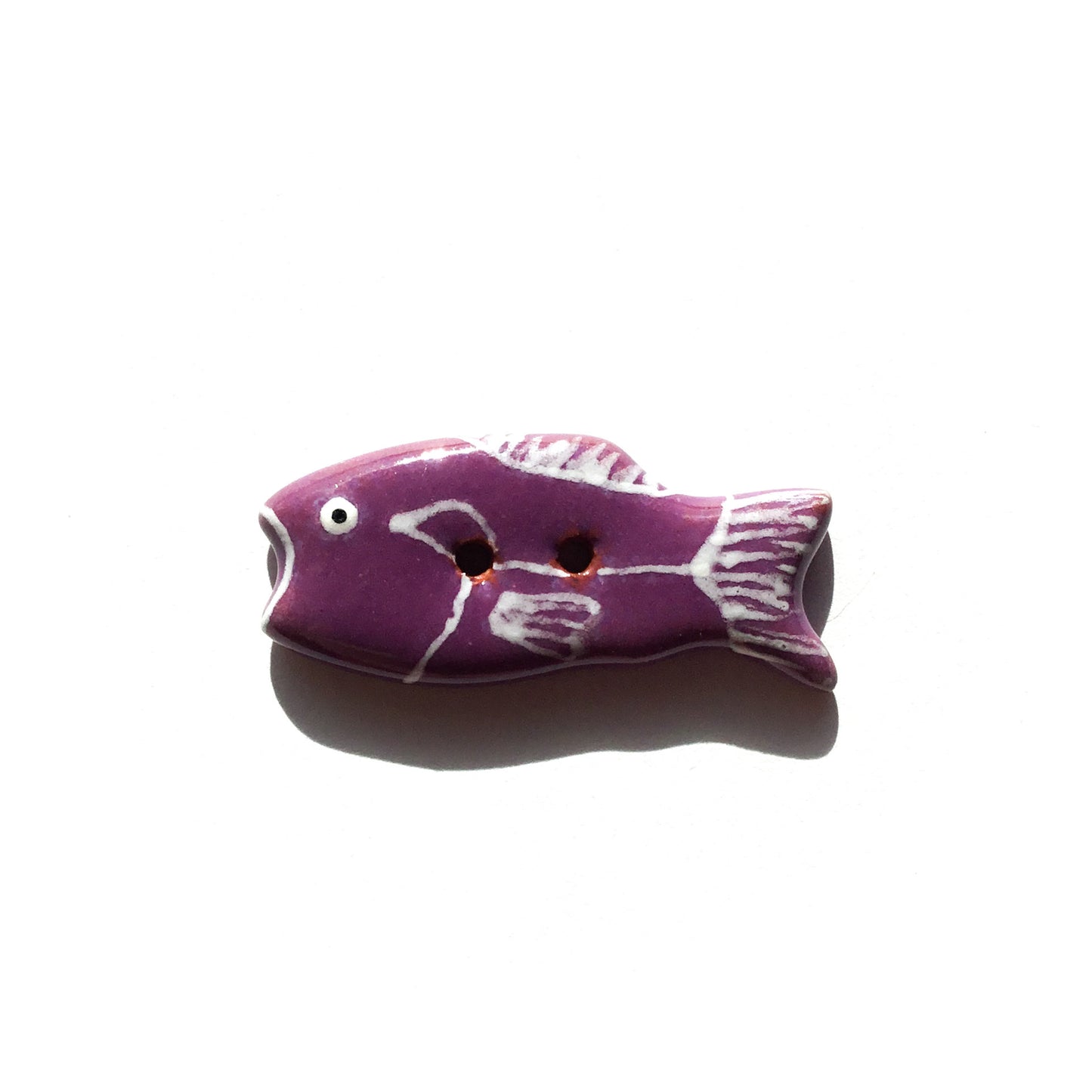 Colorful Fish Ceramic Buttons  1/2" x 1-1/4"