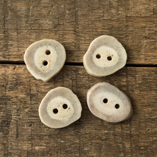 Deer Antler Shed Buttons  13/16" - 4 pack