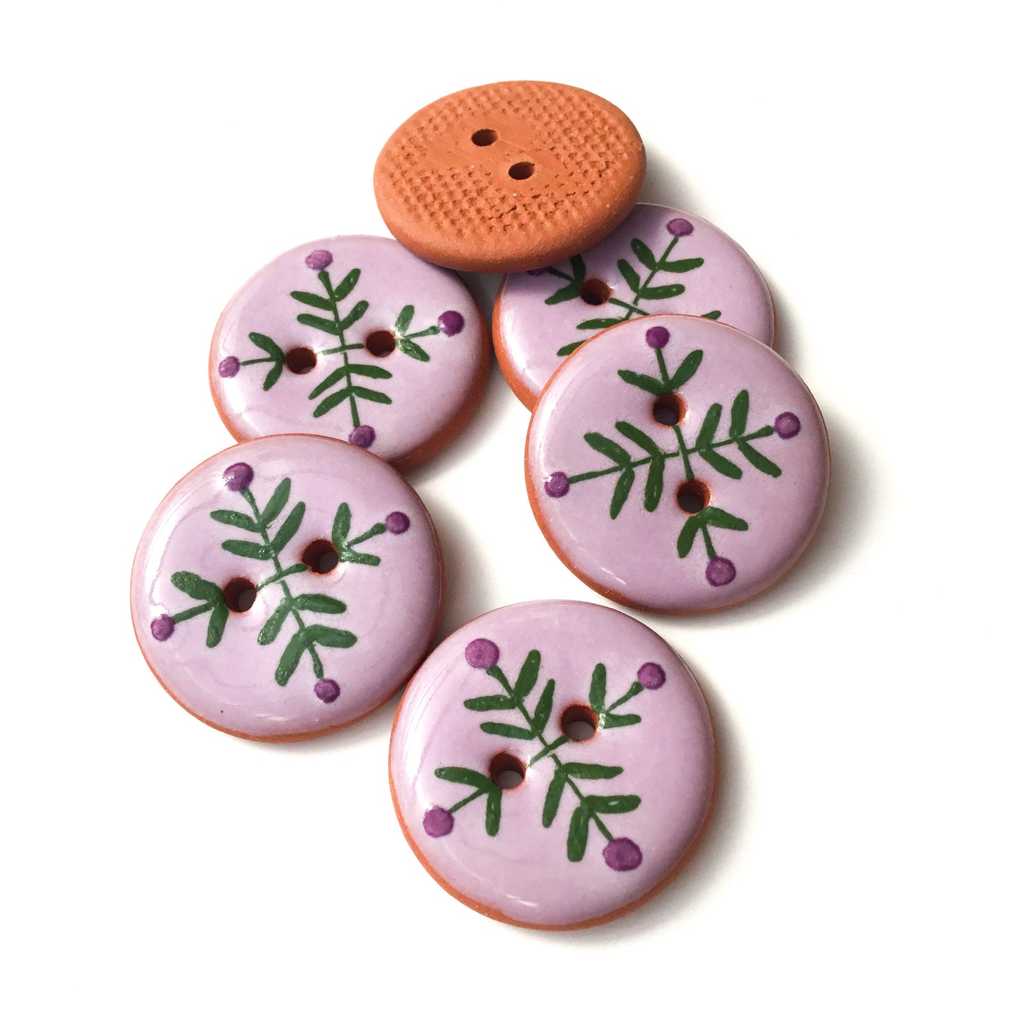 Purple ‘Bud & Vine’ Buttons  7/8" 6 or 7-pack