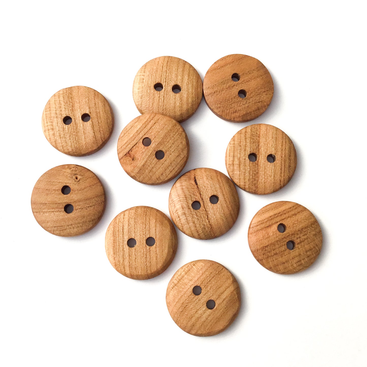 Quarter Sawn Cherry Wood Buttons  1" - 10 Pack