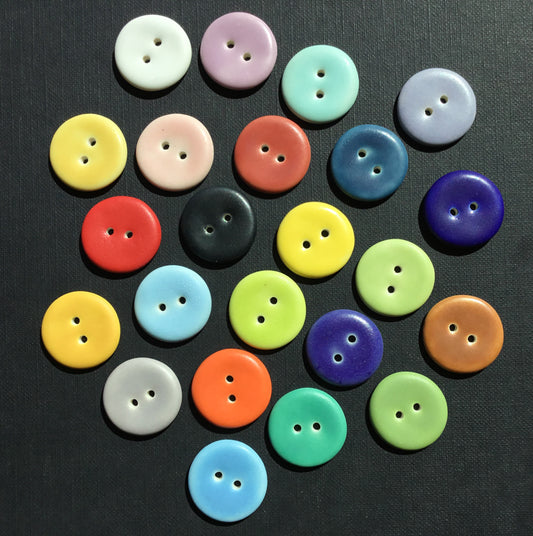 Assorted Colors MATTE Porcelain Buttons  7/8”