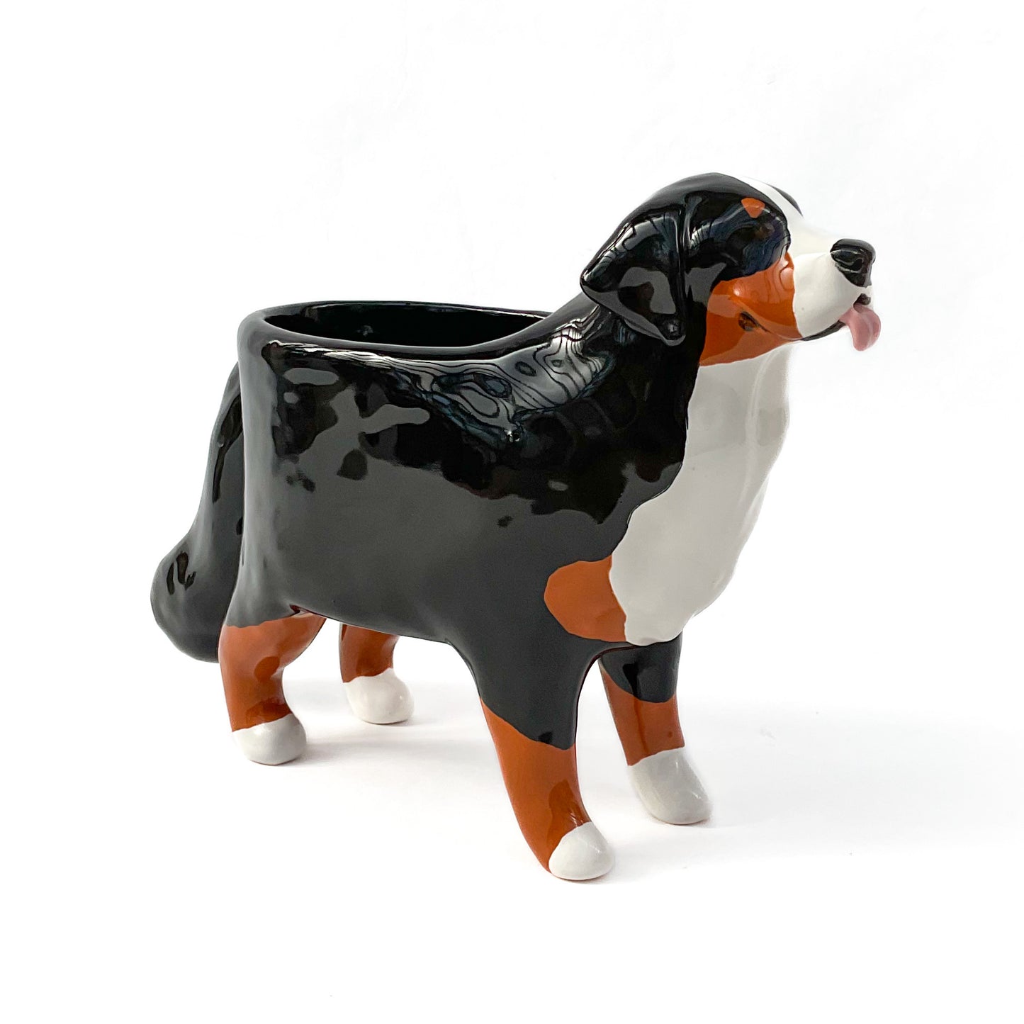 Bernese Mountain Dog Planter - Ceramic Dog Plant Pot