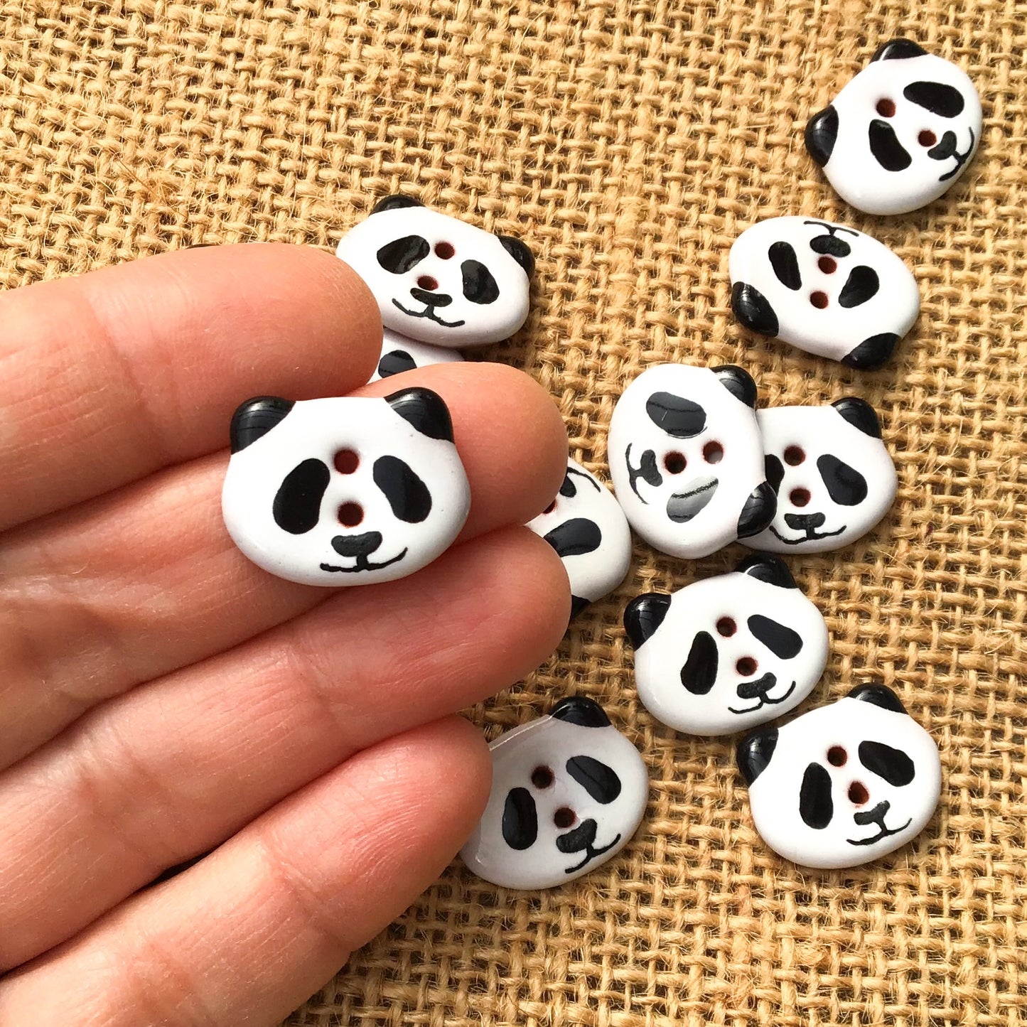 ‘Happy Panda’ Ceramic Button 3/4”