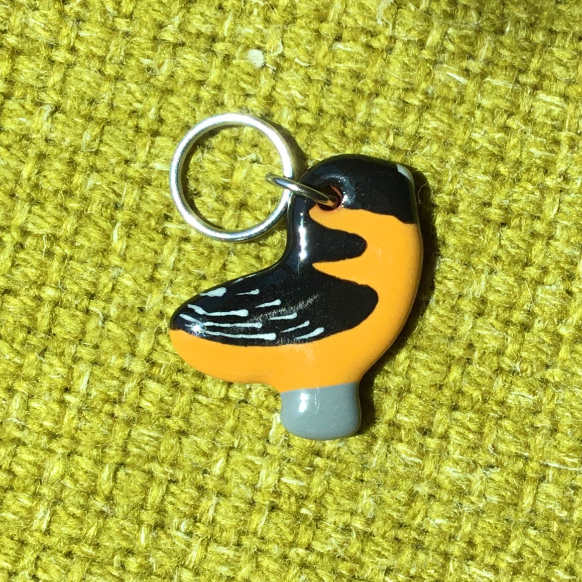 Ceramic Bird Stitch Marker  3/4" x 7/8"