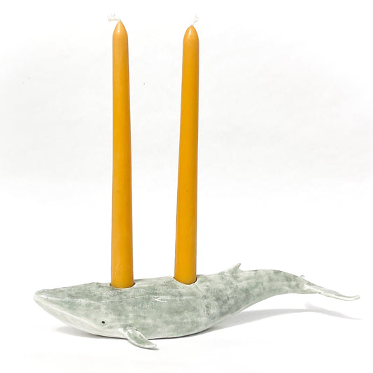 Blue Whale Ceramic Candlestick Holder